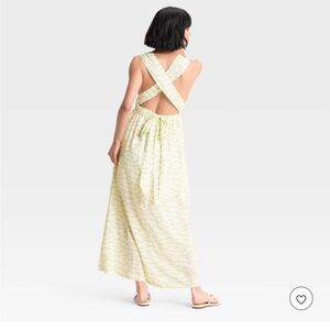 NWT Cotton Maxi open back dress with fish print 🐠